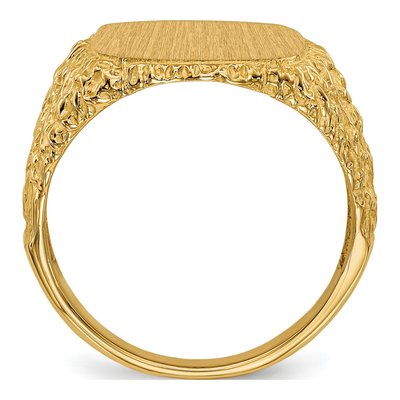 Men's 14K Yellow Gold Cushion Signet Ring – view 3