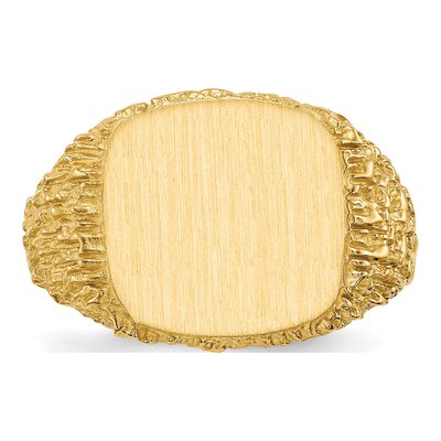 Men's 14K Yellow Gold Cushion Signet Ring – view 5