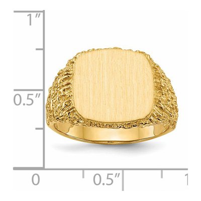 Men's 14K Yellow Gold Cushion Signet Ring – view 6