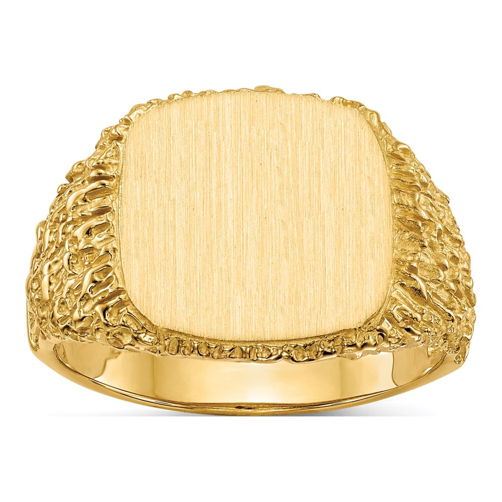 Men's 14K Yellow Gold Cushion Signet Ring