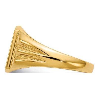Men's 14K Yellow Gold Cushion Signet Ring – view 4