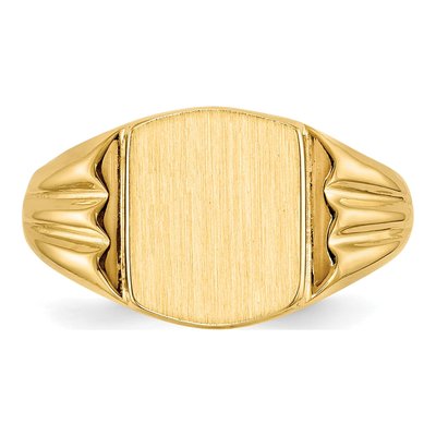 Men's 14K Yellow Gold Cushion Signet Ring – view 5