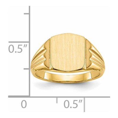 Men's 14K Yellow Gold Cushion Signet Ring – view 6