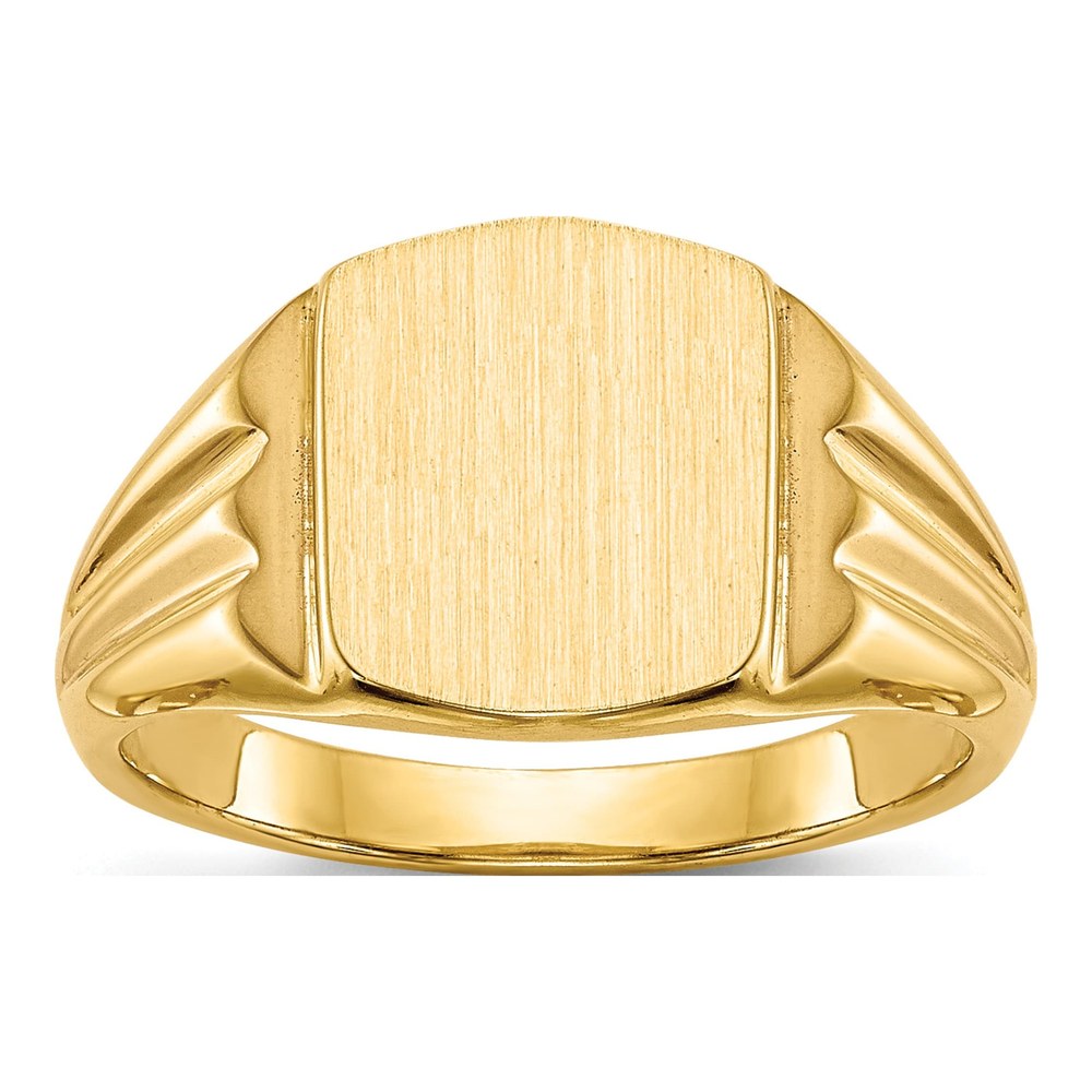 Men's 14K Yellow Gold Cushion Signet Ring
