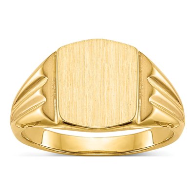 Men's 14K Yellow Gold Cushion Signet Ring