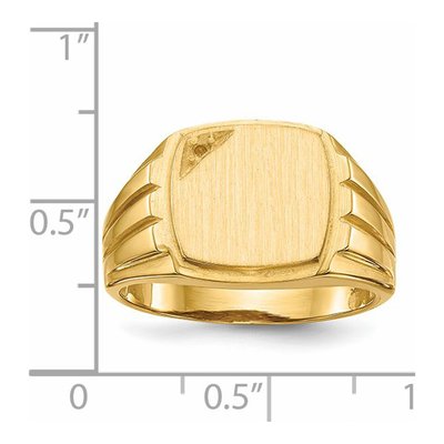 Men's 14K Yellow Gold Signet Ring Mounting – view 5