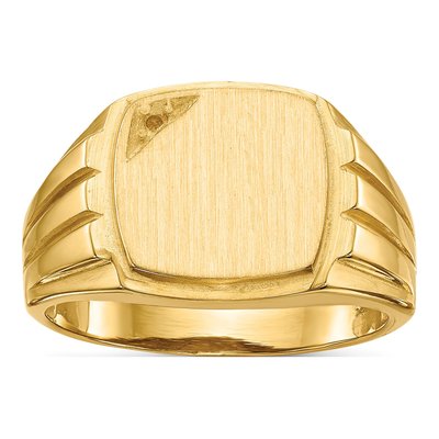 Men's 14K Yellow Gold Signet Ring Mounting