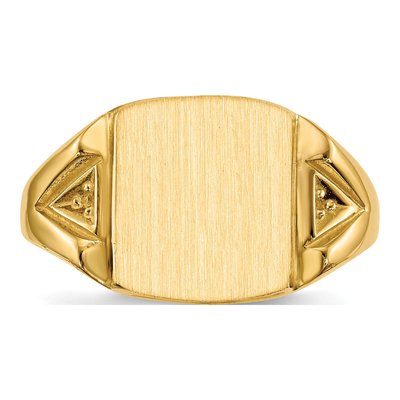 Men's 14K Yellow Gold Open Back Signet Ring Mounting – view 4