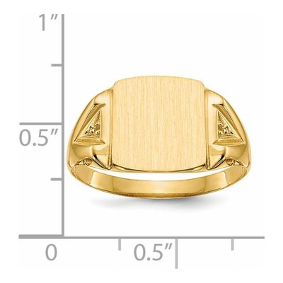 Men's 14K Yellow Gold Open Back Signet Ring Mounting – view 5
