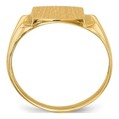 Men's 14K Yellow Gold Diamond Cushion Signet Ring – view 2