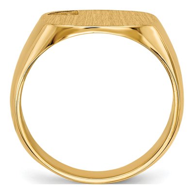 Men's 14K Yellow Gold Cushion Signet Ring Mounting – view 2