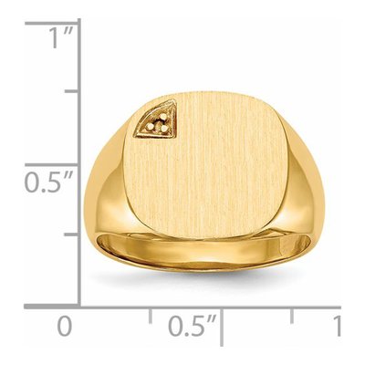 Men's 14K Yellow Gold Cushion Signet Ring Mounting – view 5