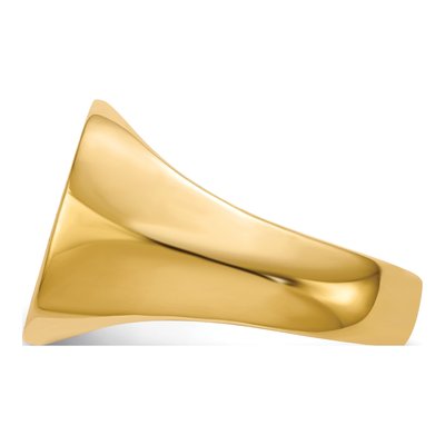 Men's 14K Yellow Gold Diamond Closed Back Signet Ring – view 4