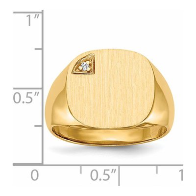 Men's 14K Yellow Gold Diamond Closed Back Signet Ring – view 6