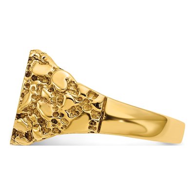 14K Yellow Gold Diamond Nugget Signet Ring – view 4