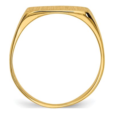 14K Yellow Gold Rectangle Closed Back Signet Ring – view 3