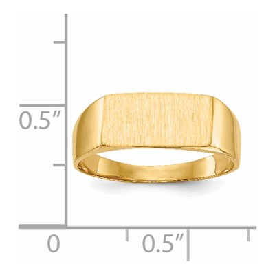 14K Yellow Gold Rectangle Closed Back Signet Ring – view 6
