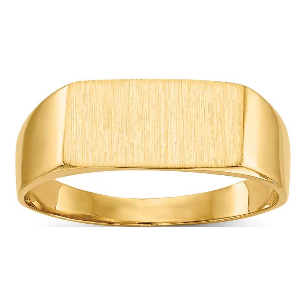 14K Yellow Gold Rectangle Closed Back Signet Ring
