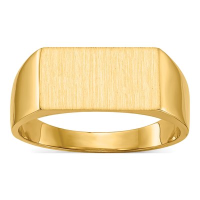 14K Yellow Gold Rectangle Signet Ring