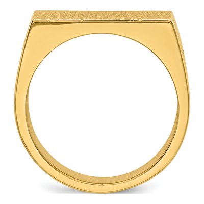 Men's 14K Yellow Gold Rectangle Signet Ring – view 2