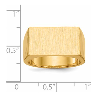 Men's 14K Yellow Gold Rectangle Signet Ring – view 5