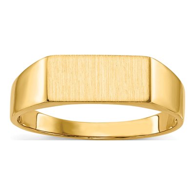 14K Yellow Gold Rectangle Signet Ring