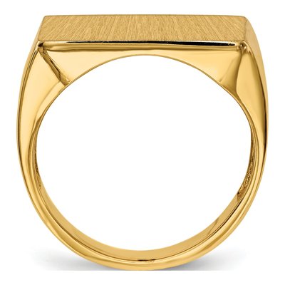 Men's 14K Yellow Gold Rectangle Signet Ring – view 3