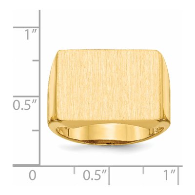 Men's 14K Yellow Gold Rectangle Signet Ring – view 6