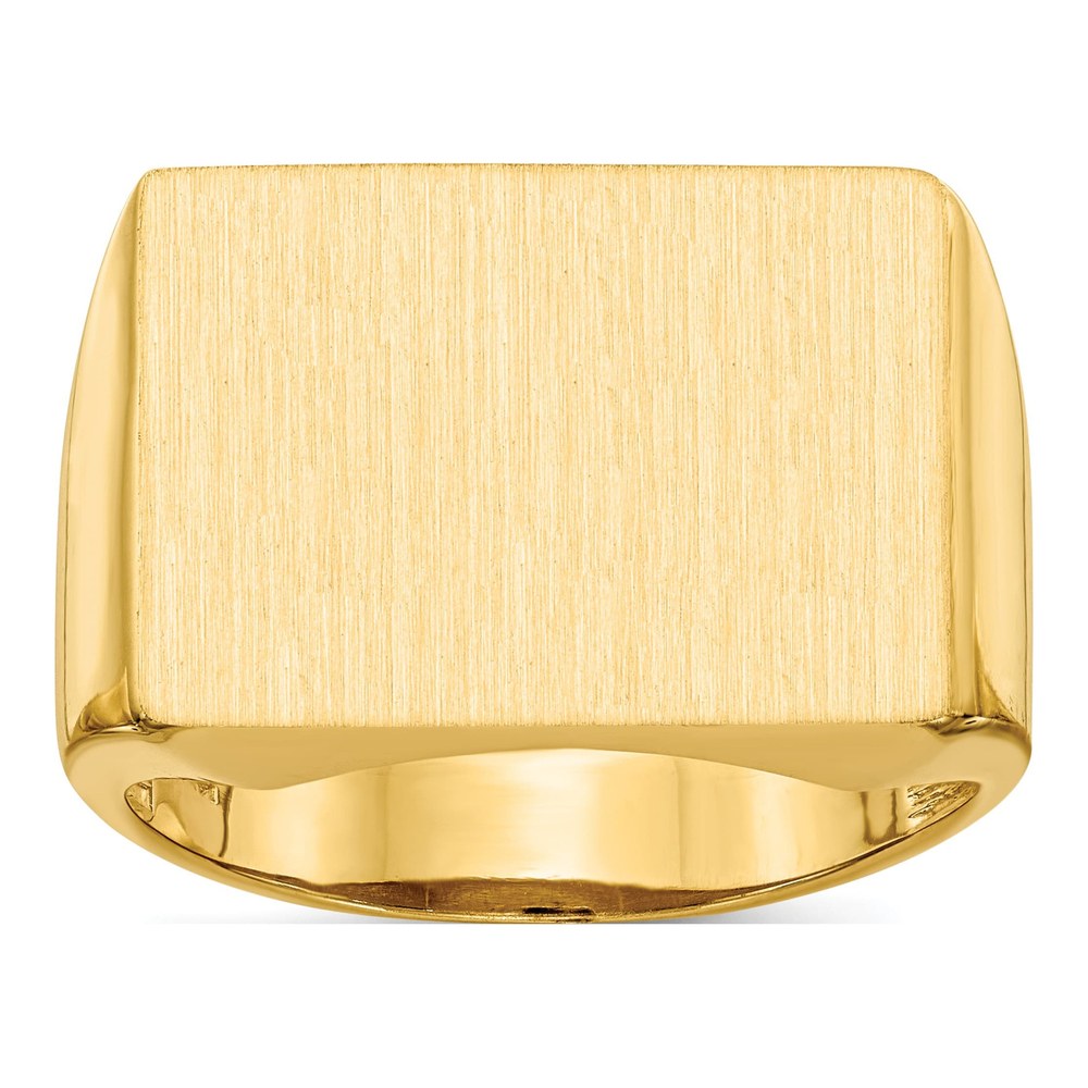 14K Yellow Gold Men's Rectangle Signet Ring, Engravable