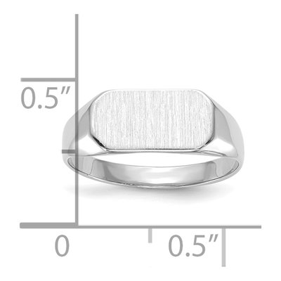14K White Gold Kids' Signet Ring – view 3