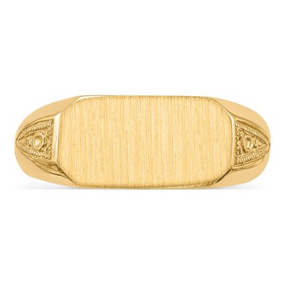 14K Yellow Gold Oval Signet Ring – view 4