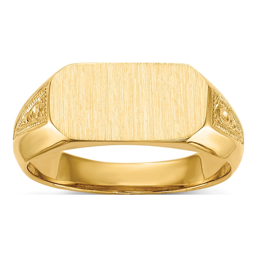 14k Yellow Gold Oval Signet Ring
