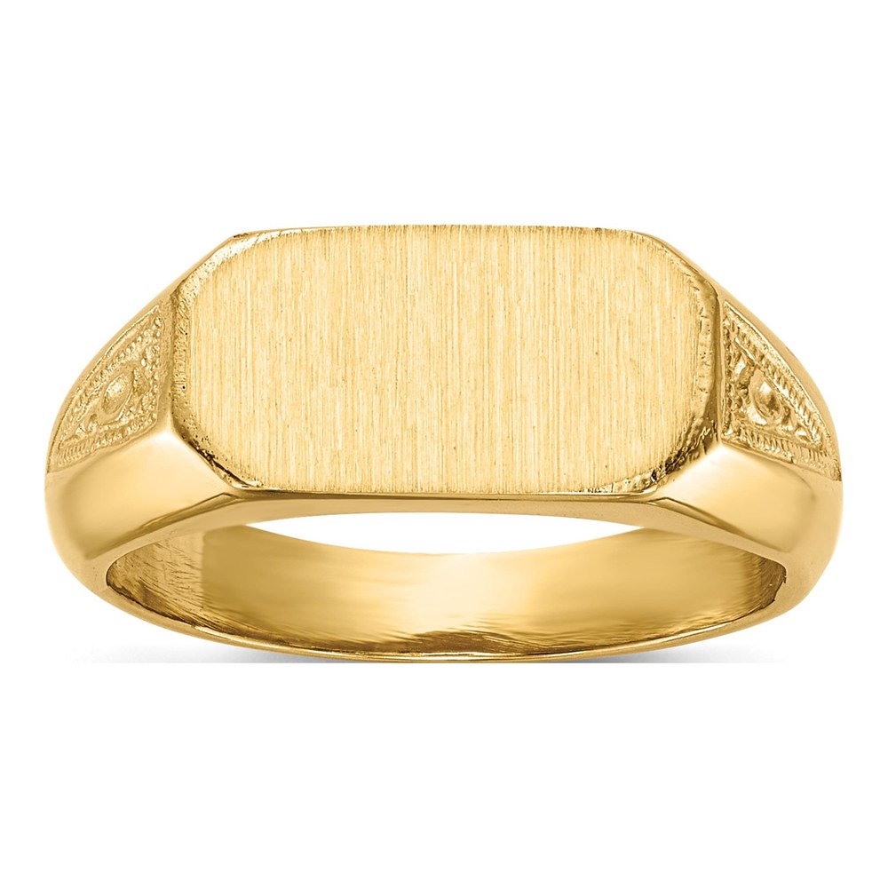 14K Yellow Gold Oval Signet Ring