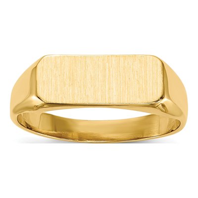 14K Yellow Gold Rectangle Signet Ring