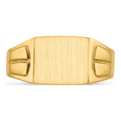 14K Yellow Gold Rectangular Signet Ring – view 5