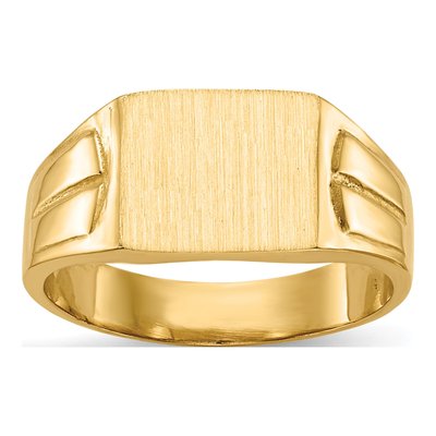 14K Yellow Gold Rectangular Signet Ring