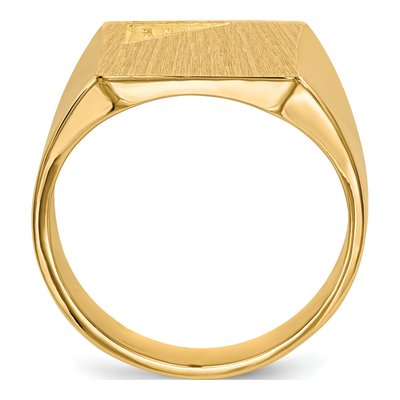 Men's 14K Yellow Gold Square Signet Ring Mounting – view 2