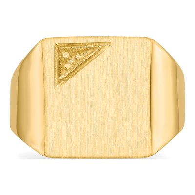 Men's 14K Yellow Gold Square Signet Ring Mounting – view 4