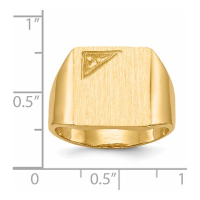 Men's 14K Yellow Gold Square Signet Ring Mounting – view 5