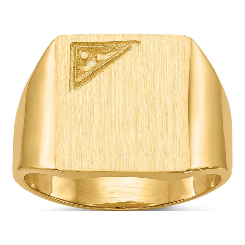 14K Yellow Gold Men's Square Signet Ring Mounting