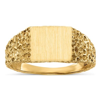14K Yellow Gold Square Signet Ring