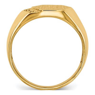 Men's 14K Yellow Gold Hexagon Signet Ring Mounting – view 2