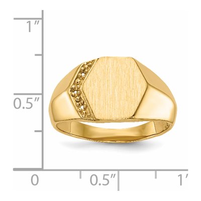 Men's 14K Yellow Gold Hexagon Signet Ring Mounting – view 5