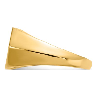 Men's 14K Yellow Gold Diamond Hexagon Signet Ring – view 3