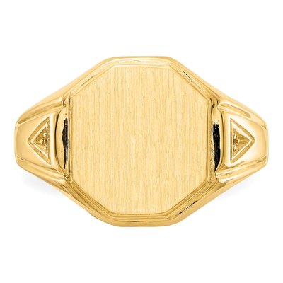 Men's 14K Yellow Gold Octagon Signet Ring Mounting – view 4