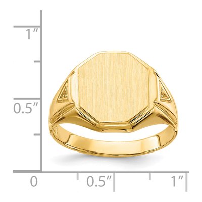 Men's 14K Yellow Gold Octagon Signet Ring Mounting – view 5