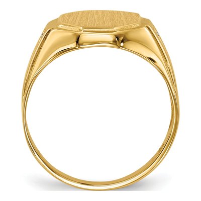 Men's 14K Yellow Gold Diamond Signet Ring – view 3