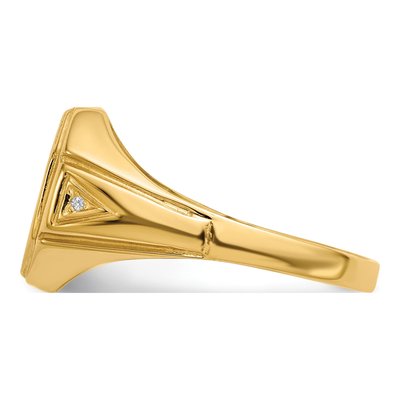 Men's 14K Yellow Gold Diamond Signet Ring – view 4