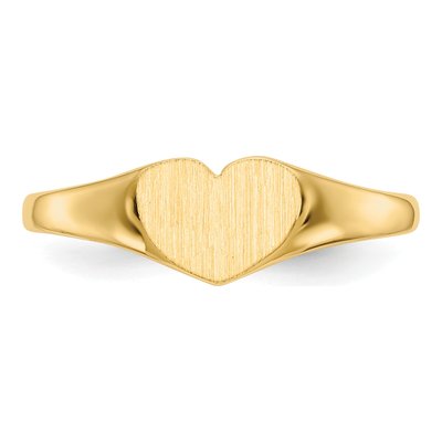 14K Yellow Gold Heart Signet Ring – view 5