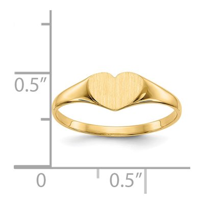 14K Yellow Gold Heart Signet Ring – view 6
